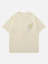 T-Shirt mit beflocktem Kaninchen-Print